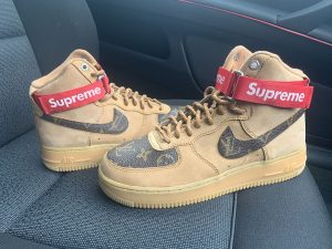 CUSTOM TAN LV X AIR FORCE 1 MIDS