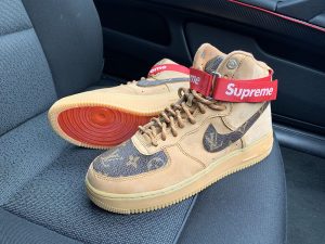 CUSTOM TAN LV X AIR FORCE 1 MIDS