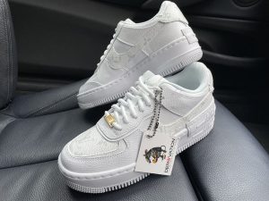 Custom  White Grey LV Air Force 1 Shadow