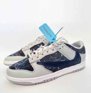 Custom Dunk Low Paint Splattered Denim