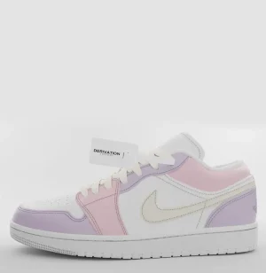 Pink and Lilac Jordan 1 - custom nike air jordans , jordan 1 low pink, jordan 1 low lilac , painted shoes, custom jordan 1 low , customised jordan lows, jordan 1 low customs , customised sneakers, custom shoes, personalised sneakers, personalised trainers, custom design footwear, painted kicks, custom kicks, pink trainers, pink shoes, pink jordan 1 low, pink jordan lows , custom air jordan, derivation cutoms