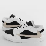 Reverse swoosh custom black ,light brown suede Air Jordan 1 low, customised sneakers, custom,jordans, jordan 1